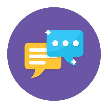 Konuşma balonu ikonu. Sohbet sembolü vektör illüstrasyonu