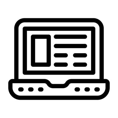 Web ve mobil uygulama tasarımınız için beyaz arkaplanda izole edilmiş dizüstü bilgisayar simgesi vektörü, kitap logosu konsepti