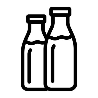 Süt şişesi ikonu. Taslak kavanoz vektör illüstrasyonu. beyaz arkaplanda izole