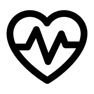Kalp atışı ikonu, vektör illüstrasyonu