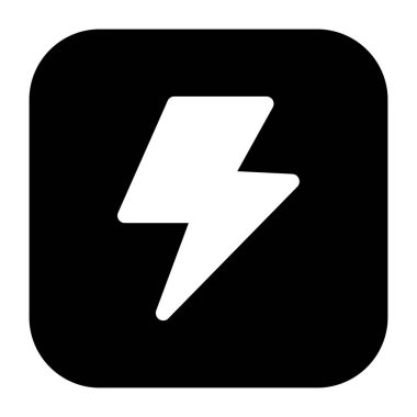 beyaz arkaplanda yıldırım simgesi izole edildi