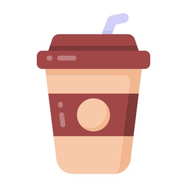 Kahve fincanı ikonu. Web tasarımı için çikolatalı içecek vektör simgelerinin düz çizimi