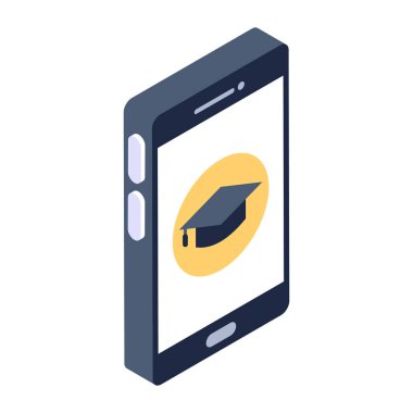 Ekranlı akıllı telefon. Düz dizayn. vektör illüstrasyonu