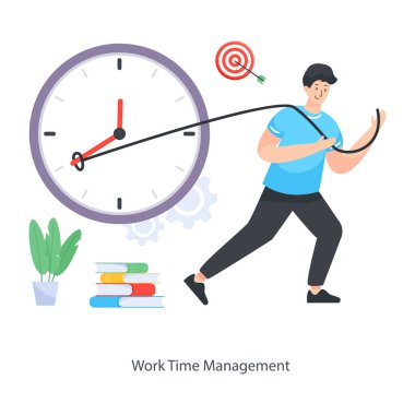 Alarmlı saat vektör illüstrasyon tasarımına sahip iş adamı