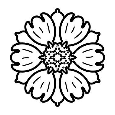 Bir çiçeğin çizgi çizimi