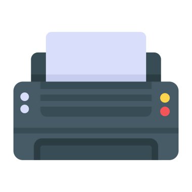 Yazıcı simgesi. Beyaz arkaplanda izole edilmiş web tasarımı için faks vektör simgelerinin izometriği