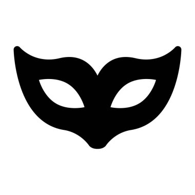 Karnaval maskesi ikonu. Beyaz arka planda siyah çizim. vektör 10