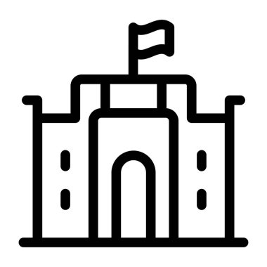 Bina. Web simgesi basit illüstrasyon