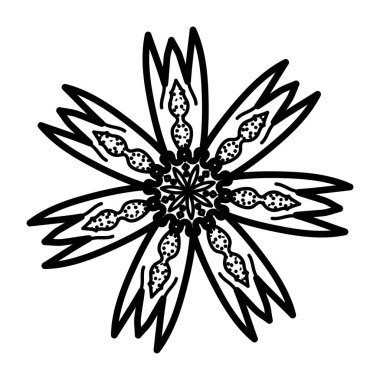 Siyah ve beyaz mandala. vektör illüstrasyonu.