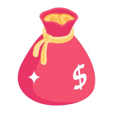 Dolar sembollü bir çanta vektör çizimi