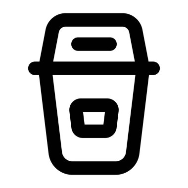 Çöp kutusu simgesi. Ağ için kova vektör simgelerinin özet çizimi