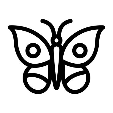 Kelebek ikonu. Web için böcek vektör simgelerinin özet çizimi