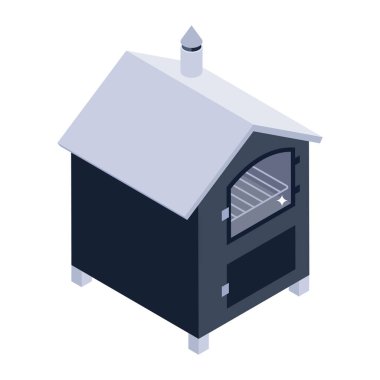 Ev ikonu. Web için bir yapı vektörü simgelerinin izometriği