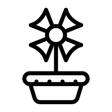 saksı ikonu. Kaktüs vektör simgelerinin özet çizimi