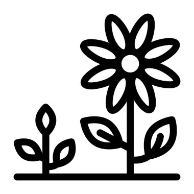 Çiçek. Web simgesi basit illüstrasyon