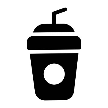 Kahve fincanı ikonu. Web için milkshake vektör simgelerinin özet çizimi