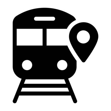 tren simgesi, düzenlenebilir vuruşlu siyah vektör işareti, konsept gösterimi