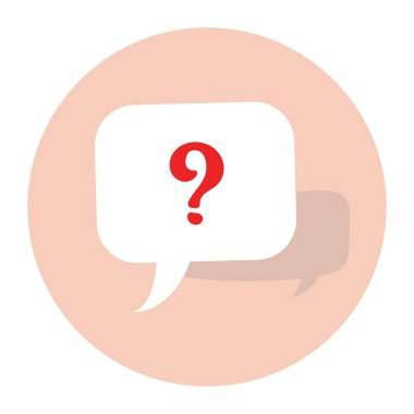 Soru işareti düz simgesi, vektör illüstrasyonu