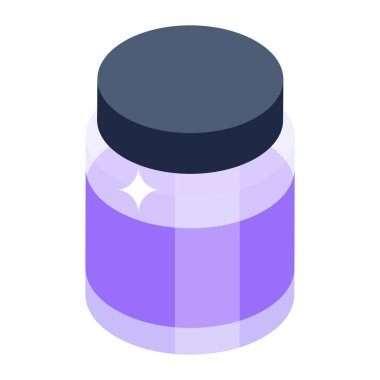 Reçel ikonu kavanozu. Beyaz arkaplanda izole edilmiş web tasarımı için izometrik su vektör simgeleri