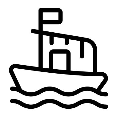 Gemi. Web simgesi basit illüstrasyon