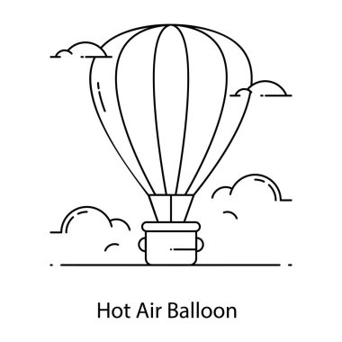 Sıcak hava balonu ikonu. Web için vektör simgelerinin özet çizimi