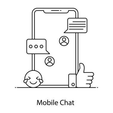 Cep telefonu ve el çizimi simgesi olan akıllı telefon