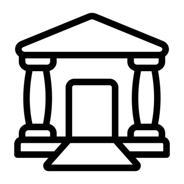 Üniversite kütüphanesi. Basit resimleme