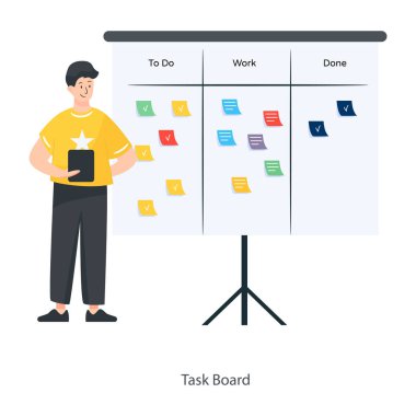 Düz bir tarzda iş adamının vektör illüstrasyonu.