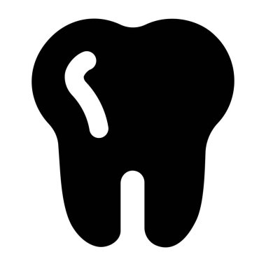 Diş ikonu. Web için basit diş vektör simgeleri çizimi