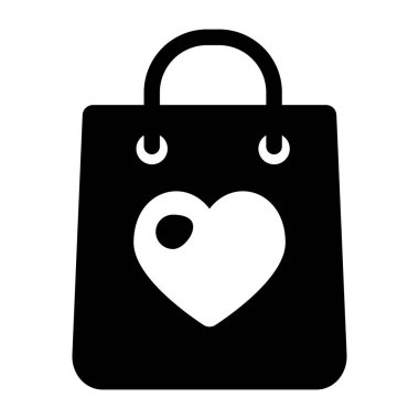 Alışveriş poşeti ikonu. Web için hediye vektör simgelerinin özet çizimi
