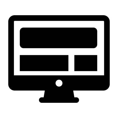 Bilgisayar. Web simgesi basit illüstrasyon