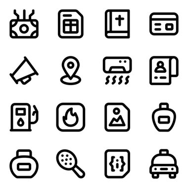 araba ve su hattı simgeleri.