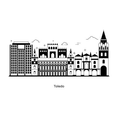 Hungary 'nin başkentinin vektör çizimi