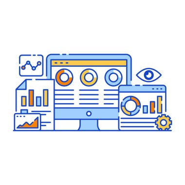 Modern ve teknoloji simgesinin vektör illüstrasyonu