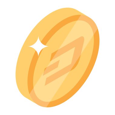 Bir karikatür altın sikke simgesinin vektör çizimi 