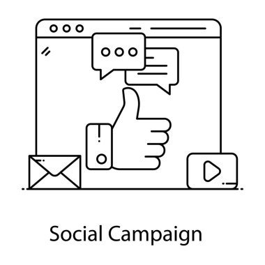 İleti sohbet simgesi vektör illüstrasyon tasarımı ile el