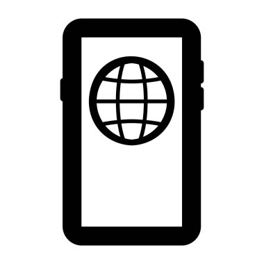 Akıllı telefon ikonu olan bir pasaport. vektör illüstrasyonu