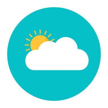 Güneş, bulut, hava, meteoroloji, mevsim, hava tahmini. Basit tasarım