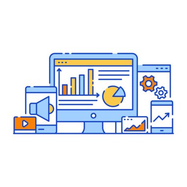 seo modern simgesinin vektör illüstrasyonu