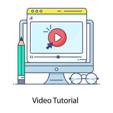 çevrimiçi eğitim, web simgesi vektör illüstrasyonu