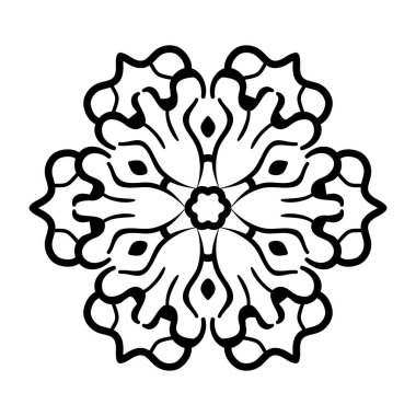 Siyah ve beyaz mandala deseni. vektör illüstrasyonu