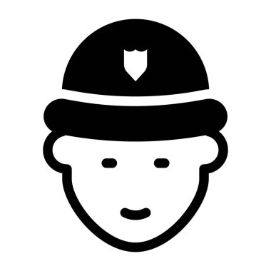 güvenlik görevlisi ikon vektör illüstrasyonu