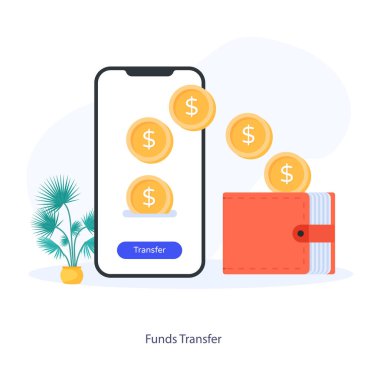 Dolar sembollü para çantası vektör çizimi tasarımı