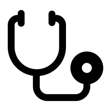stetoskop simgesi, vektör illüstrasyonu