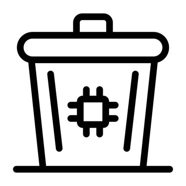 Çöp tenekesi. Web simgesi basit tasarım