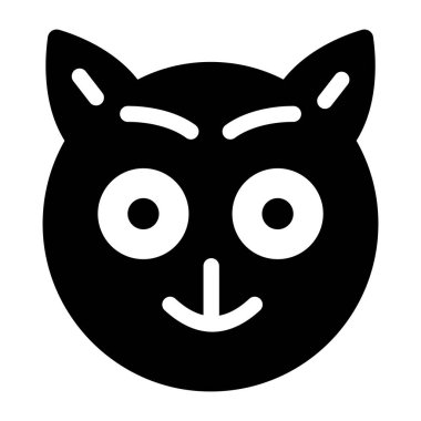 kedi yüz simgesi, vektör illüstrasyonu