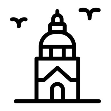 Bina. Web simgesi basit illüstrasyon  