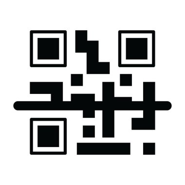 qr kod simgesi vektör çizimi