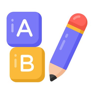 kalem ve silgi ikon vektör illüstrasyon tasarımı