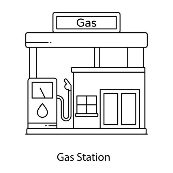 加油站的线图标 — 图库矢量图片
